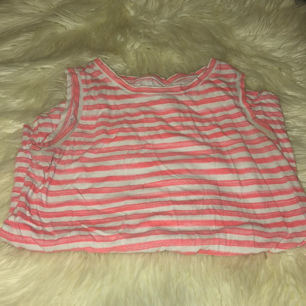 Orange strip tank top